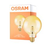 Osram Vintage 1906 LED E27 Globe Filament Gold 125mm 6.5W 650lm - 824 Extra Warm White | Dimmable - Replaces 50W