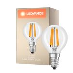 Ledvance Classic LED E14 Pear Filament Clear 4.2W 470lm - 927 Extra Warm White | Best Colour Rendering - Dimmable - Replaces 40W
