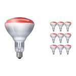 Multipack 10x Philips BR125 IR 250W E27 230-250V Red