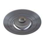 Noxion Recessed Spot Logic MR16 Tiltable Shiny Grey | 92mm - Cutout 80mm - IP20 - incl. GU10 Socket