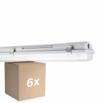 Multipack 6x Ledvance LED Damp Proof Housing MT Gen 3 IP65 | Suitable for 2x60cm LED Tube
