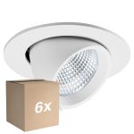 Multipack 6x Noxion LED Spot Forza V2 Aluminium White 28/32/36/40W - 3300/3700/4100/4500lm 36D - 930-940-957 CCT | 160mm - Cutout 145mm - Best Colour Rendering