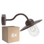 Multipack 6x Nordlux Luxembourg Wall Light Metal and Glass Rusty | IP54 - Suitable for E27
