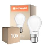 Multipack 10x Ledvance Classic LED B22 Pear Frosted 3.4W 470lm - 827 Extra Warm White | Replaces 40W