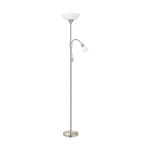 Eglo Floor Lamp Up 2 Steel Satin Nickel | IP20 - Suitable for 1x E27 