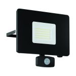 Eglo Wall Light Faedo 3 Aluminium Black 53W 5800lm - 850 Cool White | IP44 - Motion Sensor