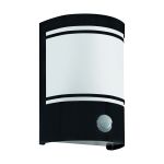 Eglo Wall Light Cerno Steel Black | IP44 - Suitable for 1x E27 - Motion Sensor