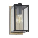 Eglo Wall Light Budrone Steel Black | IP44 - Suitable for 1x E27