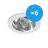 Multipack 6x Noxion Recessed Spot Drome MR16 Tiltable Aluminium | Cutout 69mm - GU10 Socket