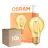Multipack 10x Osram Vintage 1906 LED E27 Pear Filament Gold 7.5W 865lm - 825 Extra Warm White | Replaces 60W