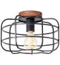 Brilliant Gwen Ceiling Light Metal Wood Black | 300mm - Suitable for 1x E27