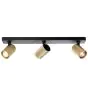 Brilliant Marty Ceiling Light Aluminium Sandy Black Gold 15W 1050lm - 830 Warm White | Incl. 3x GU10
