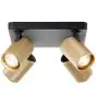 Brilliant Marty Ceiling Light Aluminium Sandy Black Gold 20W 1400lm - 830 Warm White | Incl. 4x GU10