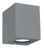 Nordlux Canto Kubi 2 Wall Light Aluminium Grey Up & Down - 10.6W 500lm - 830 Warm White | IP44