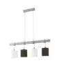 Eglo Pendant Townshend 2 Steel Wood White Brown | IP20 - Suitable for 4x E27 