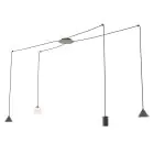 Emibig Pendant Fuji Steel Black | Suitable for 1x E14 - Max 10W, 1x GU10 - Max 10W, 2x GX53 - Max 10W
