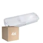 Multipack 4x Noxion LED Emergency Porchlight | Wall/Ceiling Mounted | 8.5W 500lm - 865 Daylight | 20m Viewing Distance - Emergency 3H - IP65 - Incl. 4 Directions