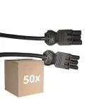 Multipack 50x Noxion GST - Compatible Extension Cable Black - Male + Female - 2m - 3 pole 1,5mm2