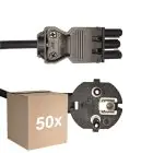 Multipack 50x Noxion GST-Compatible Supply Cable - Female + Schuko Europlug - Black 5m - 3 pole 0.75mm2