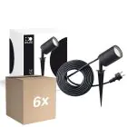 Multipack 6x D'Lite Spike Light Fuse Power Cable Black | IP65 - Suitable for 1x GU10 | incl. cable 2 Meter