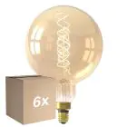 Multipack 6x Calex XXL Mega Gold Globe LED E27 G200 Filament 3W 250lm- 822 Extra Warm White | Dimmable
