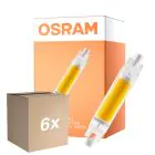 Multipack 6x Osram LED Slim Line R7S LED R7S 78mm Clear 4.5W 470lm - 840 Cool White | Replaces 40W
