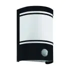 Eglo Wall Light Cerno Steel Black | IP44 - Suitable for 1x E27 - Motion Sensor