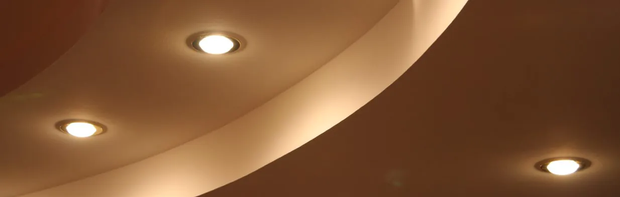 Ceiling with CFL bulb fixtures
