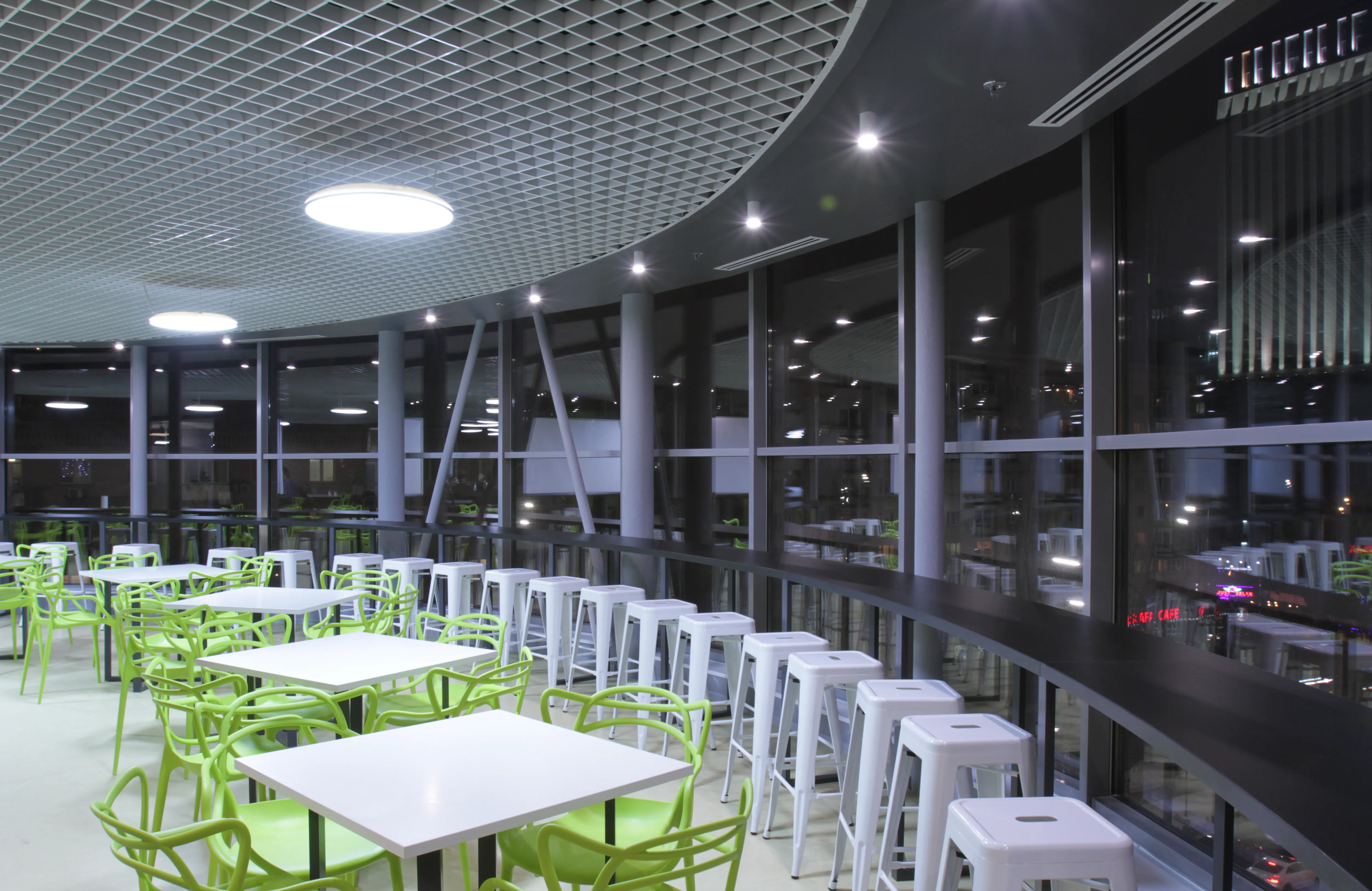 Canteen with LED downlights